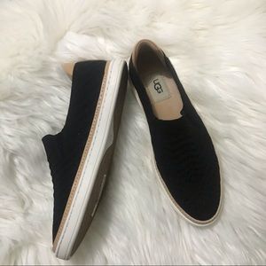 Ugg black knit slip ons